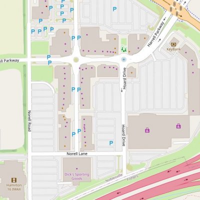 Hamilton Town Center plan - map of store locations