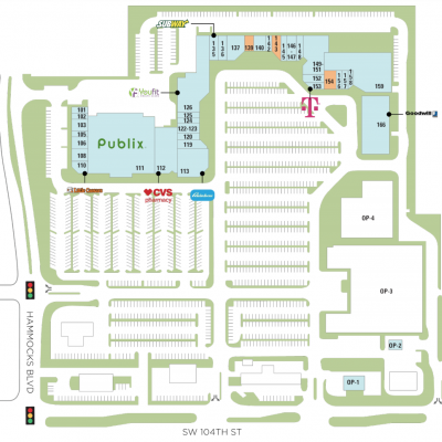 Hammocks Town Center plan - map of store locations
