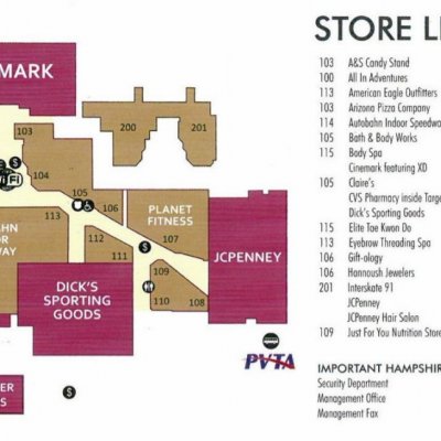 Hampshire Mall plan - map of store locations