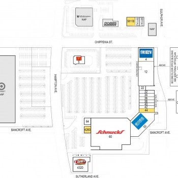 Hampton Village Plaza Shopping Center plan - map of store locations