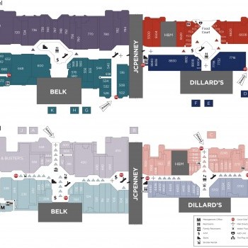 Hanes Mall plan - map of store locations