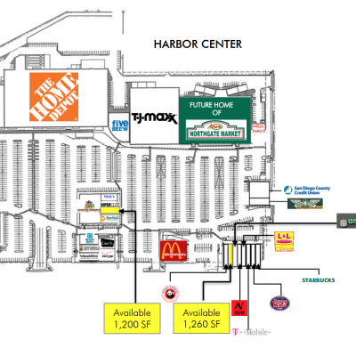 Harbor Center plan - map of store locations