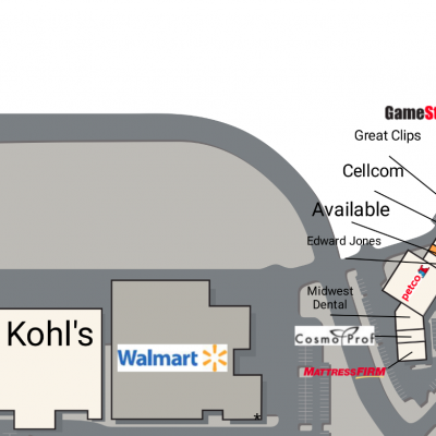 Harbor Town Center plan - map of store locations