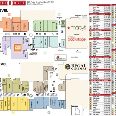 Harrisburg Mall plan - map of store locations