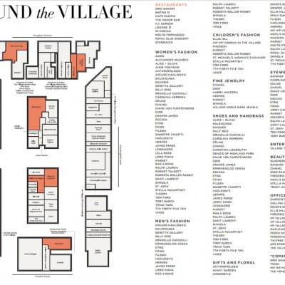 Highland Park Village plan - map of store locations