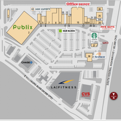 Hillsboro Square plan - map of store locations