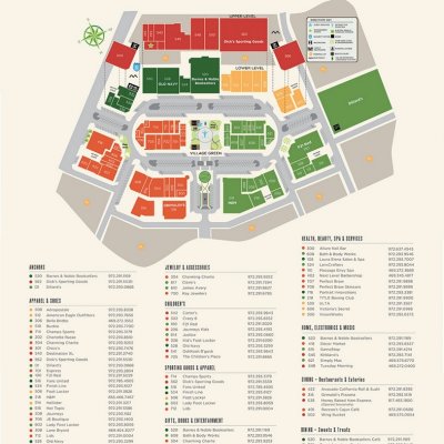 Hillside Village plan - map of store locations