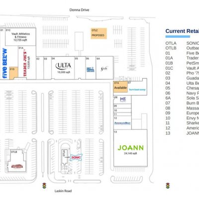 Hilltop Plaza plan - map of store locations