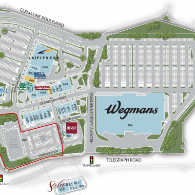 Hilltop Village Center plan - map of store locations