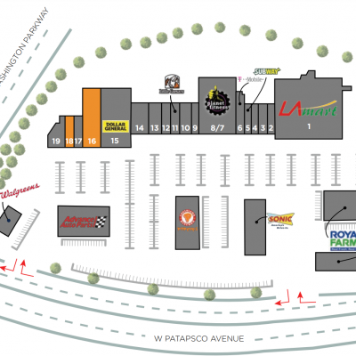 Hollinswood Shopping Center plan - map of store locations