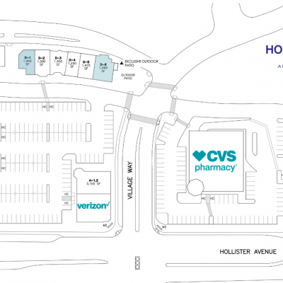 Hollister Village Plaza plan - map of store locations