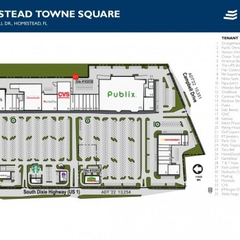Homestead Towne Square plan - map of store locations