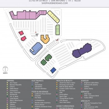 Huebner Oaks Center plan - map of store locations