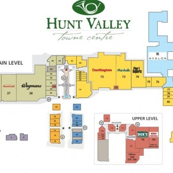 Hunt Valley Towne Centre plan - map of store locations