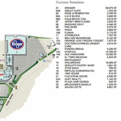 Hyde Park Plaza plan - map of store locations