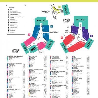 Independence Center plan - map of store locations