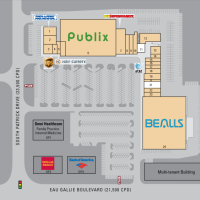 Indian Harbour Place plan - map of store locations