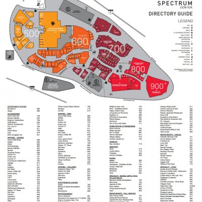 Irvine Spectrum Center plan - map of store locations