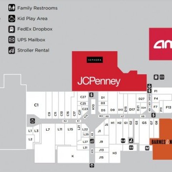 Jacksonville Mall plan - map of store locations