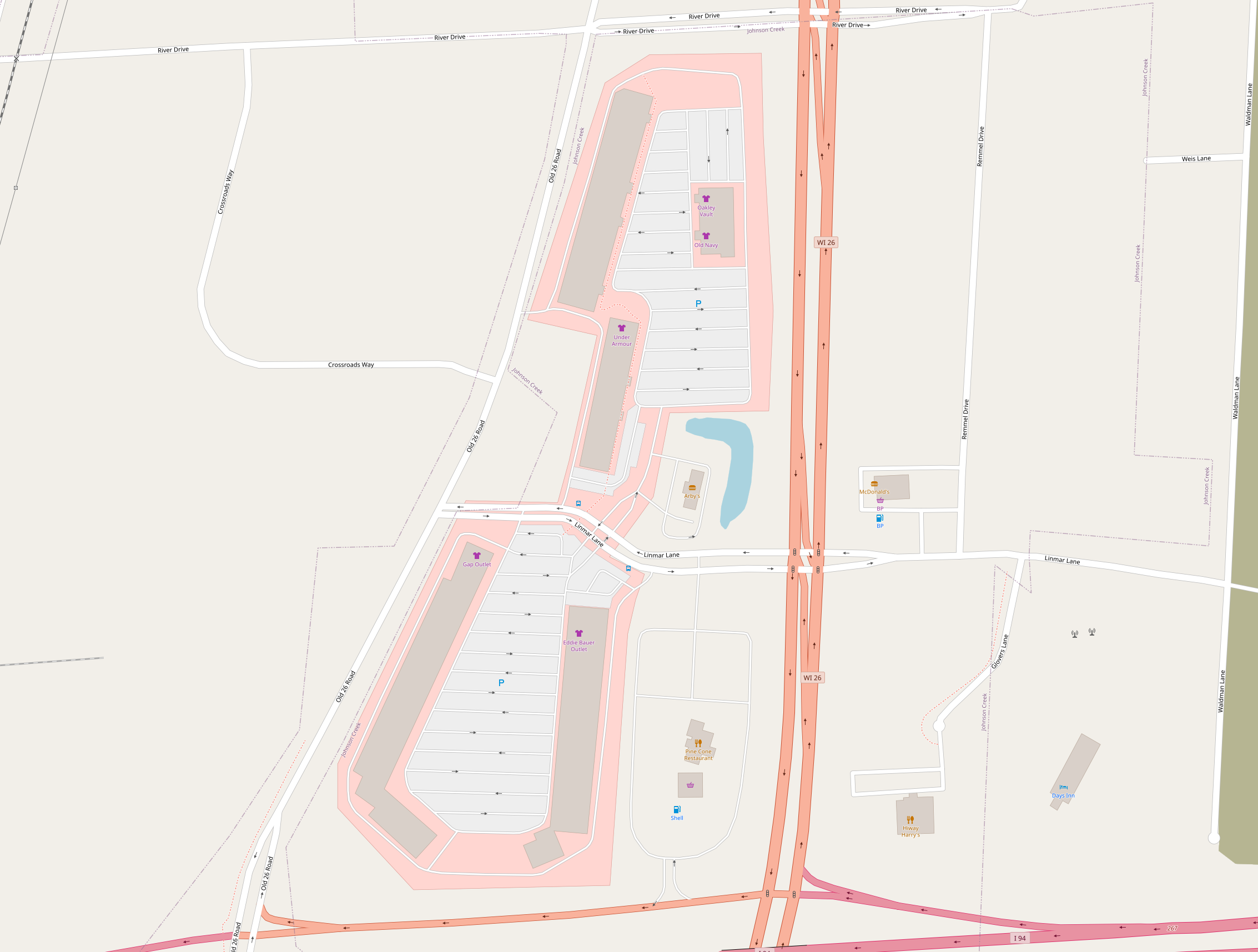 Johnson Creek Premium Outlets (46 stores) outlet shopping in Johnson Creek, Wisconsin WI WI