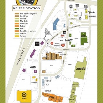 Keizer Station Mall plan - map of store locations