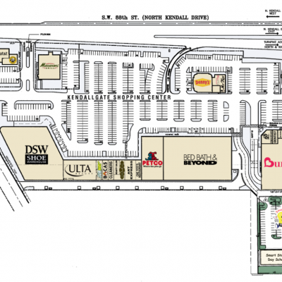 Kendallgate Shopping Center plan - map of store locations