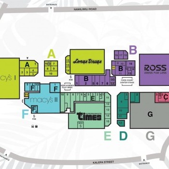 Kukui Grove Center plan - map of store locations