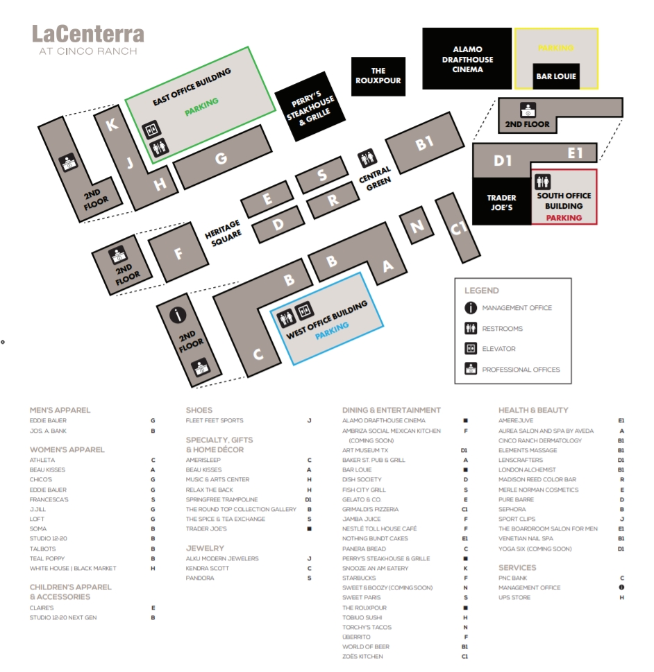 The Shops at La Cantera Directory & Map