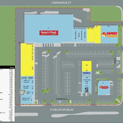 Lake Mead- Decatur Shopping Center plan - map of store locations