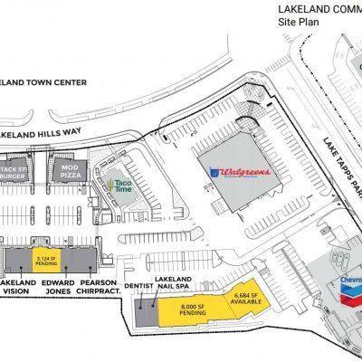 Lakeland Commons Auburn plan - map of store locations