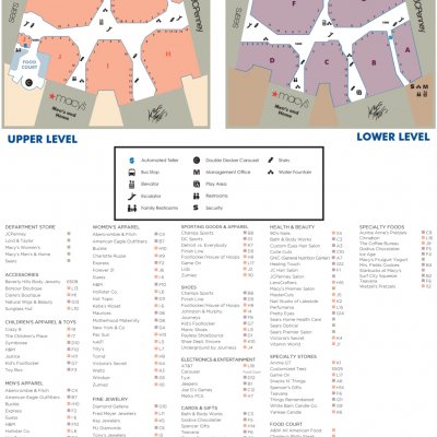 Lakeside Mall plan - map of store locations