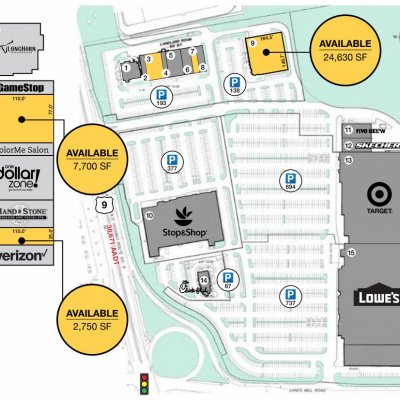 Lanes Mill Marketplace plan - map of store locations