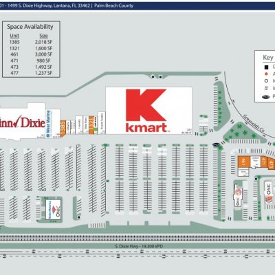 Lantana Village Square plan - map of store locations