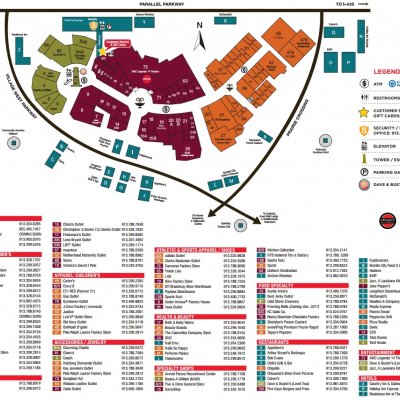 Legends Outlets Kansas City plan - map of store locations