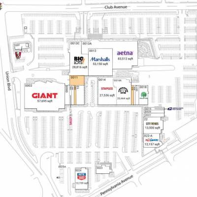 Lehigh Shopping Center plan - map of store locations