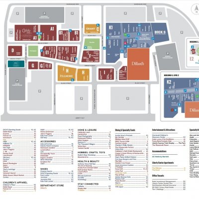Liberty Center plan - map of store locations