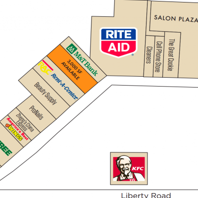Liberty Court Shopping Center plan - map of store locations