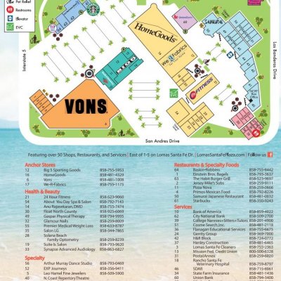 Lomas Santa Fe Plaza plan - map of store locations