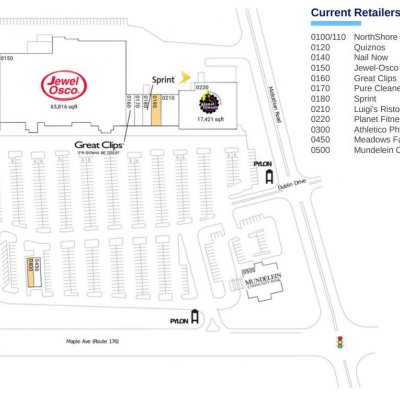 Long Meadow Commons plan - map of store locations