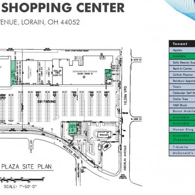 Lorain Plaza Shopping Center plan - map of store locations