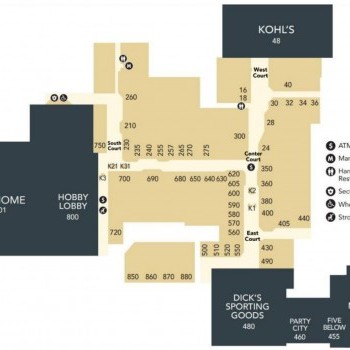 Macomb Mall plan - map of store locations