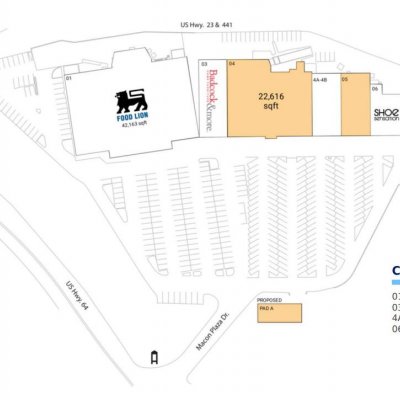 Macon Plaza plan - map of store locations