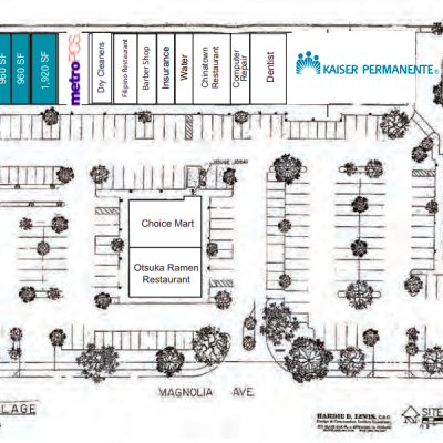 Magnolia Village Plaza plan - map of store locations