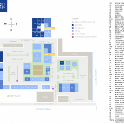 Malibu Country Mart plan - map of store locations