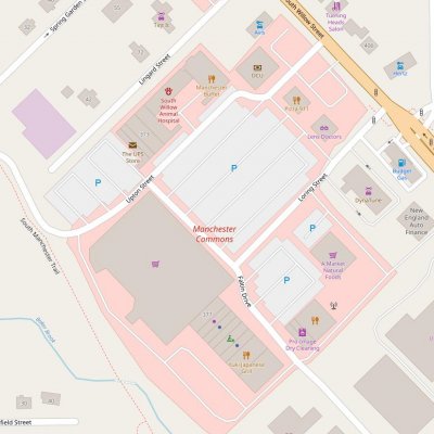 Manchester Commons Shopping Center plan - map of store locations