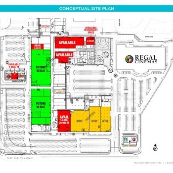 Manchester Shopping Center plan - map of store locations