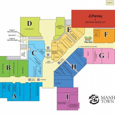 Manhattan Town Center plan - map of store locations