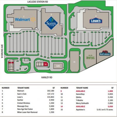 Maplewood Commons plan - map of store locations