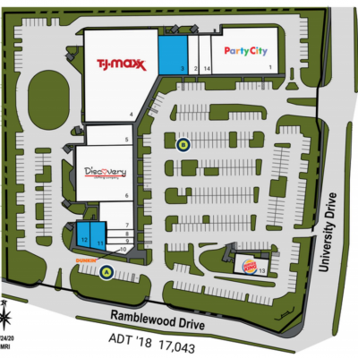 Maplewood Plaza plan - map of store locations