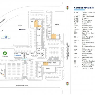 Marco Town Center plan - map of store locations